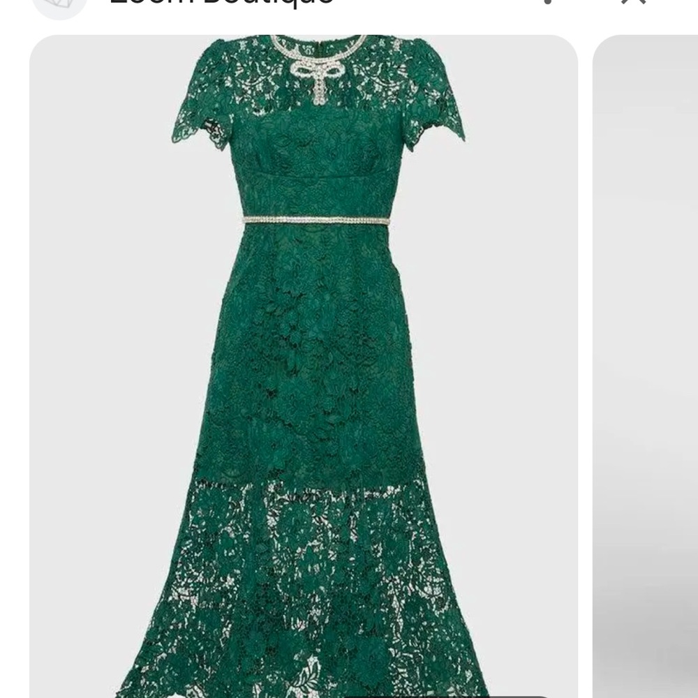 Self portrait diamante lace midi dress with bow worn once! Elegant